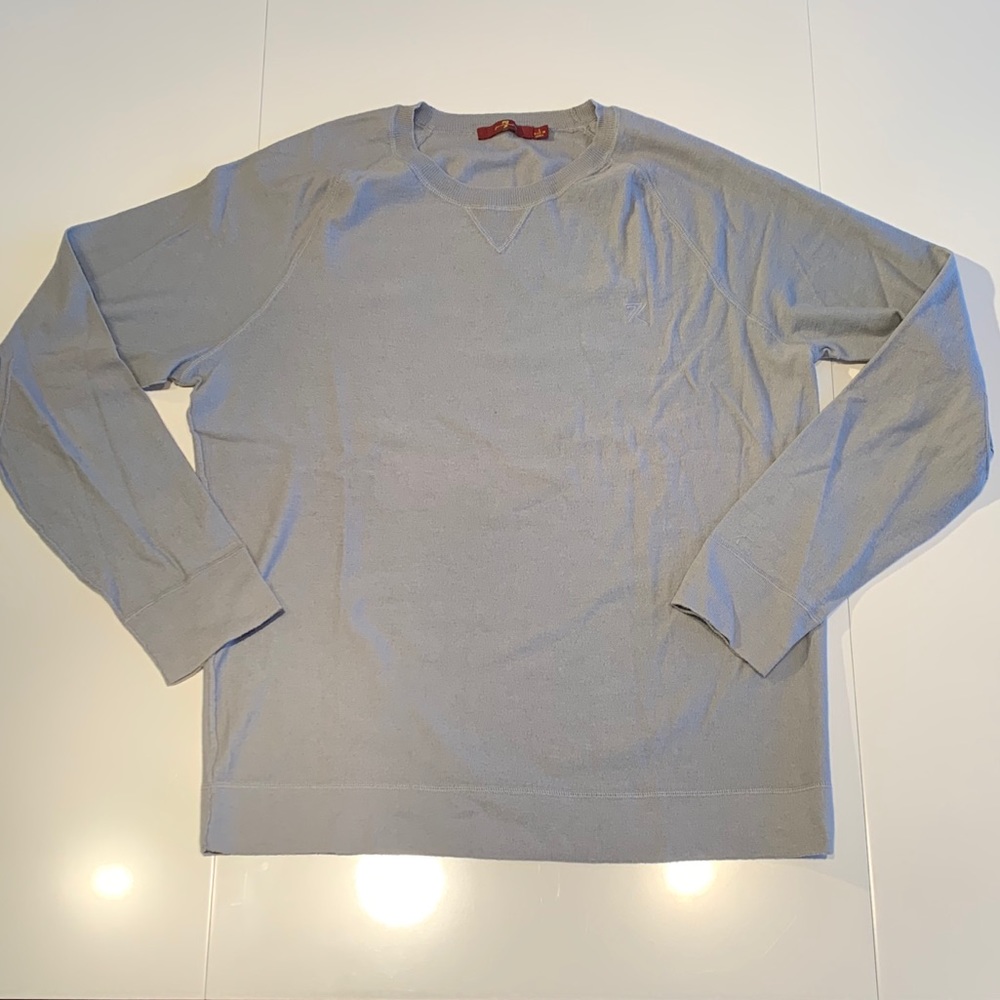 7 Brand Men’s Cotton/Cashmere Gray Sweater - Large
